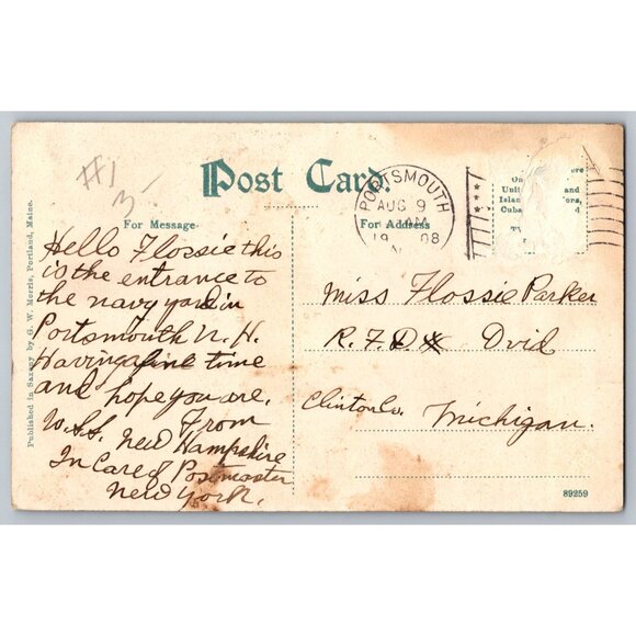 Vintage Maine Postcard Collection  Kittery - Auburn - Bangor Lot of 4 #1668 - Picture 2 of 8